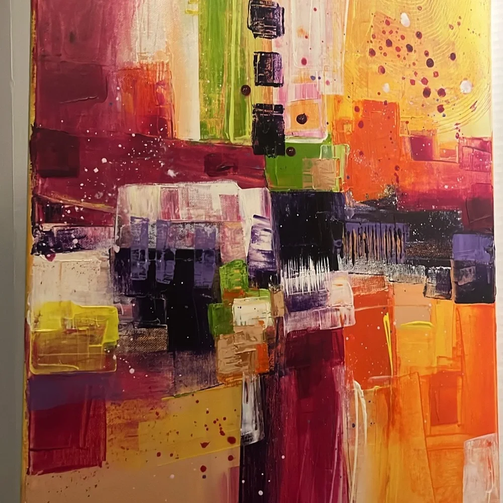 Abstract Multicolor Canvas Painting - Picture 2 of 4